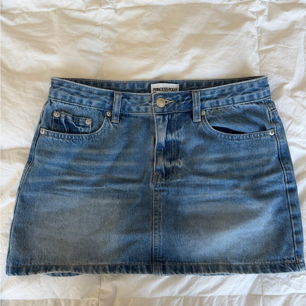 Princess Polly Light Blue Denim Mini Skirt